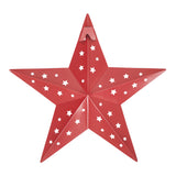 Metal Star Punched Barn Red 12x12