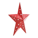 Metal Star Punched Barn Red 12x12