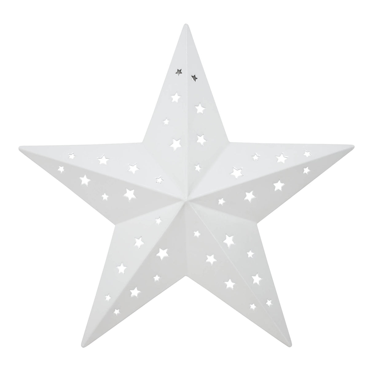 Metal Star Punched White 12x12