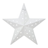 Metal Star Punched White 12x12