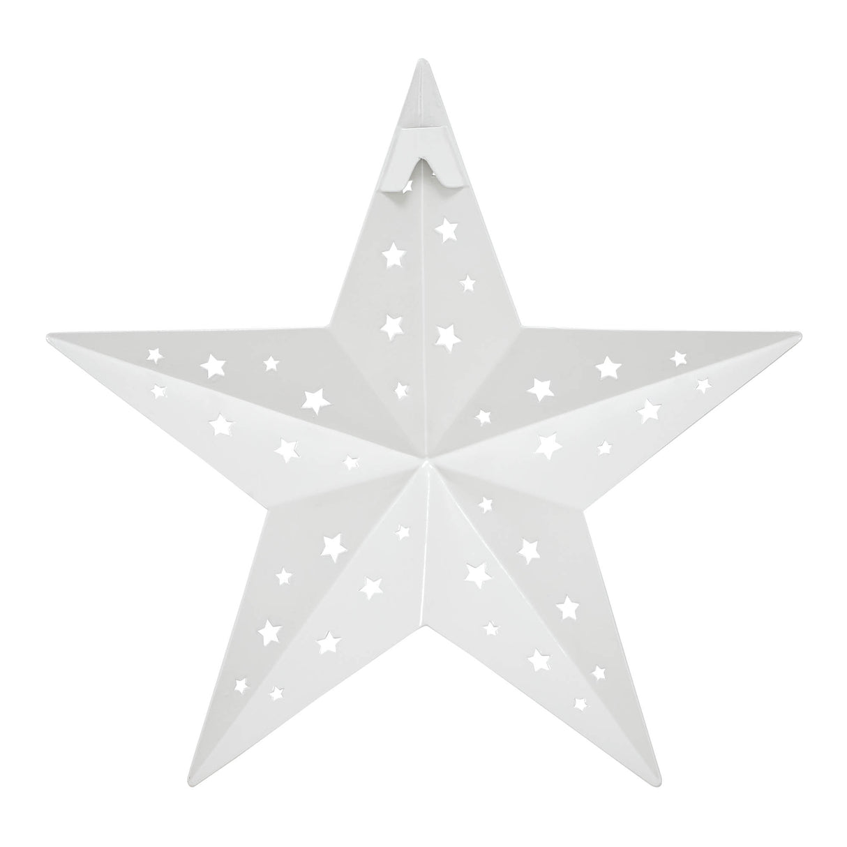 Metal Star Punched White 12x12