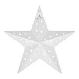 Metal Star Punched White 12x12