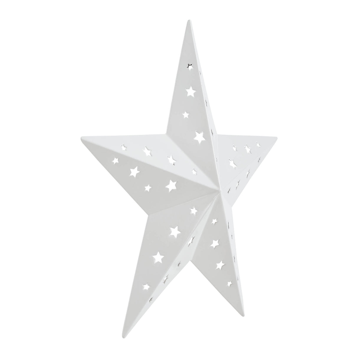 Metal Star Punched White 12x12