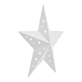 Metal Star Punched White 12x12