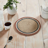 Red White Blue Ric Rac Trivet 12 Inch Diameter, Set of 3