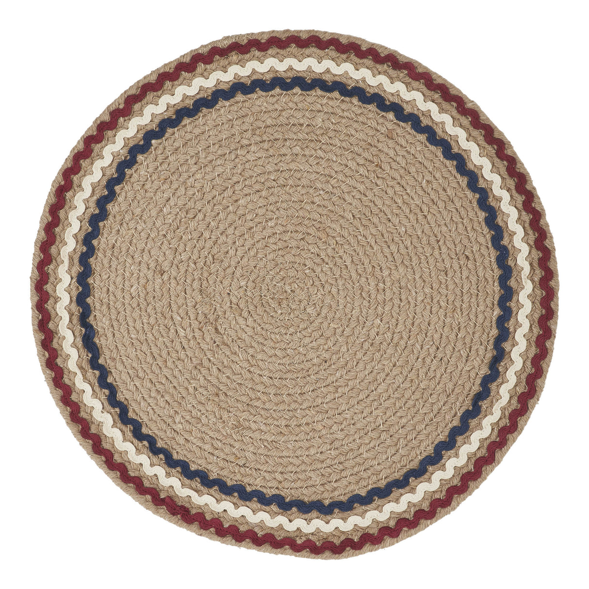Red White Blue Ric Rac Trivet 12 Inch Diameter, Set of 3