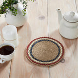 Red White Blue Ric Rac Trivet 8 Inch Diameter, Set of 3
