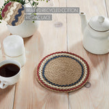 Red White Blue Ric Rac Trivet 8 Inch Diameter, Set of 3