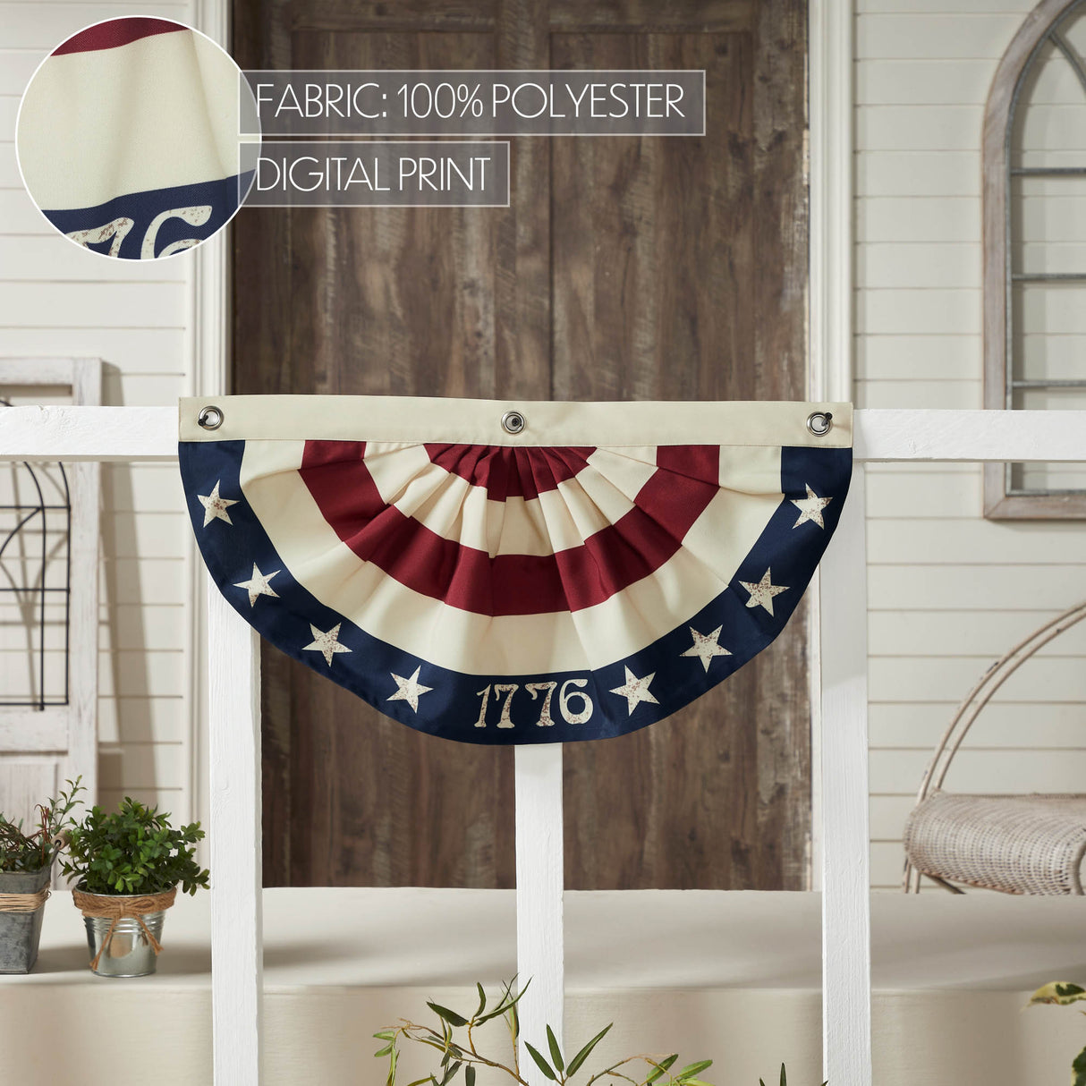 My Country 1776 USA Bunting Flag 12x24