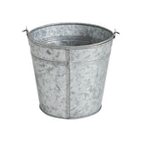 Metal Bucket w/ Star Cutout Galvanized 6x6.5x5
