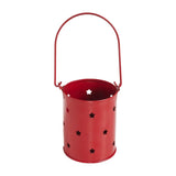 Votive Candle Holder w/ Stars Cutout Barn Red 3.75x3