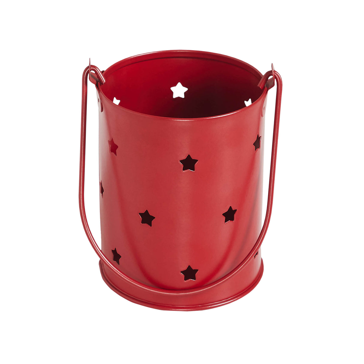 Votive Candle Holder w/ Stars Cutout Barn Red 3.75x3