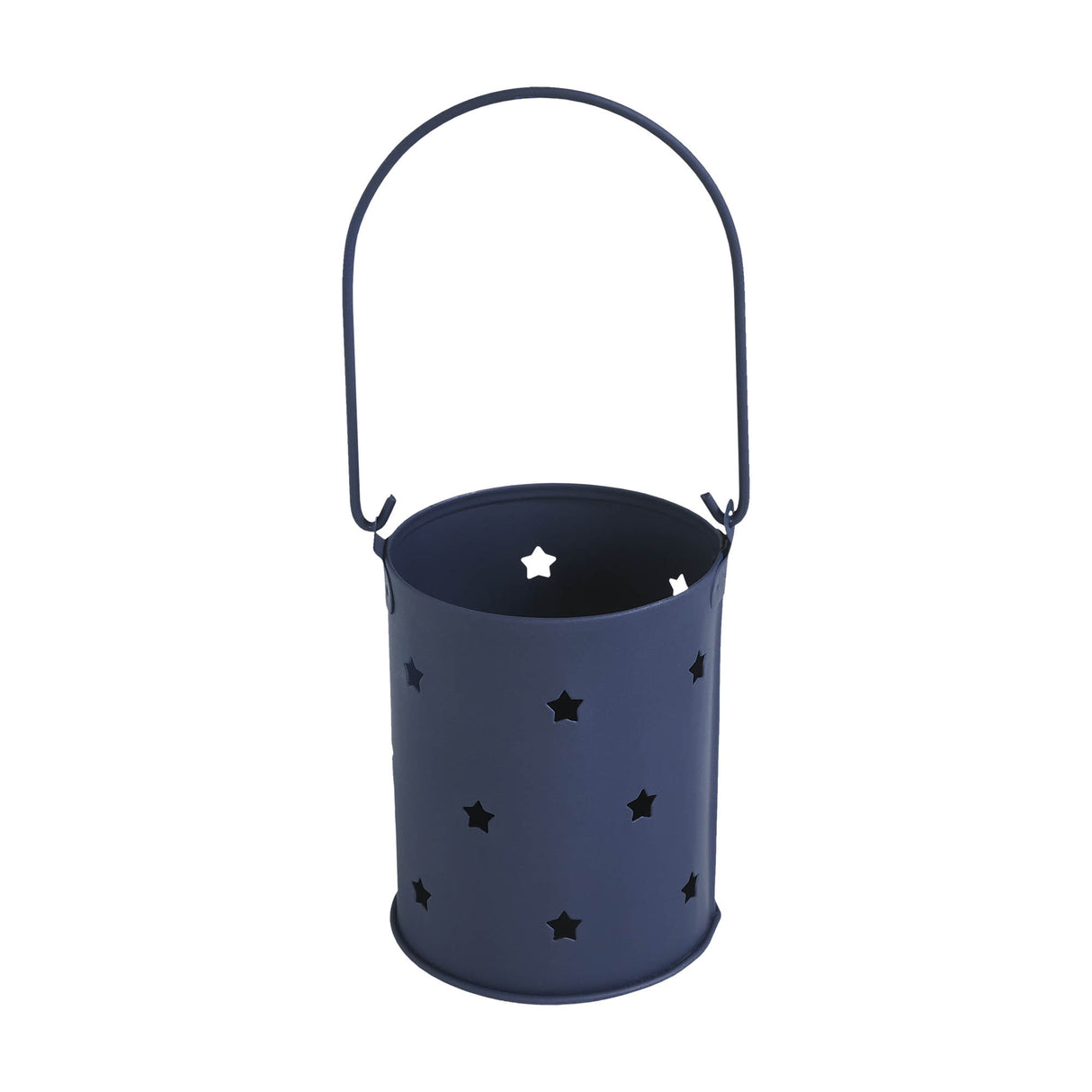 Votive Candle Holder w/ Stars Cutout Navy 3.75x3