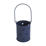 Votive Candle Holder w/ Stars Cutout Navy 3.75x3