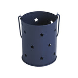 Votive Candle Holder w/ Stars Cutout Navy 3.75x3