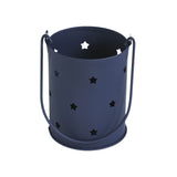 Votive Candle Holder w/ Stars Cutout Navy 3.75x3