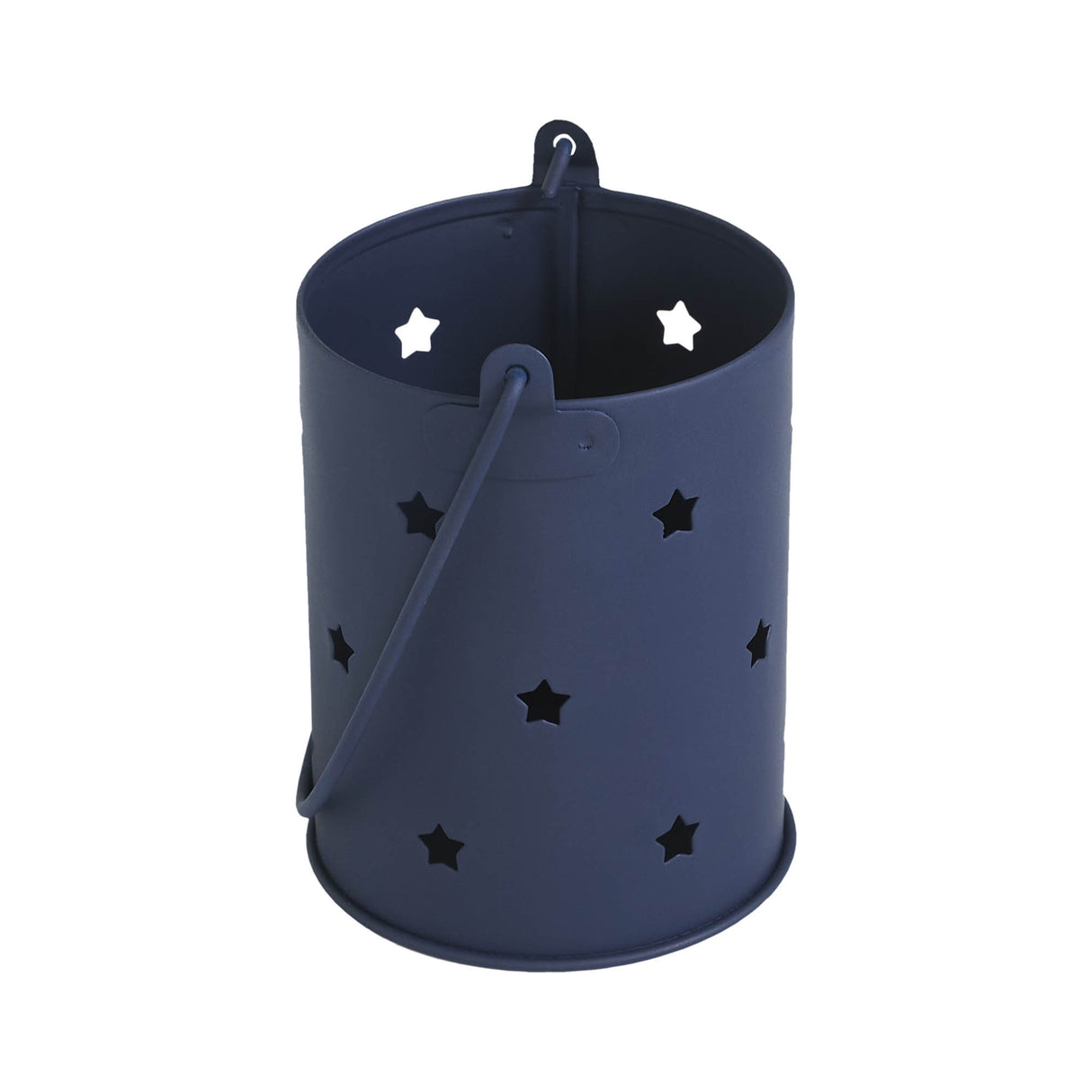 Votive Candle Holder w/ Stars Cutout Navy 3.75x3