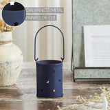 Votive Candle Holder w/ Stars Cutout Navy 3.75x3