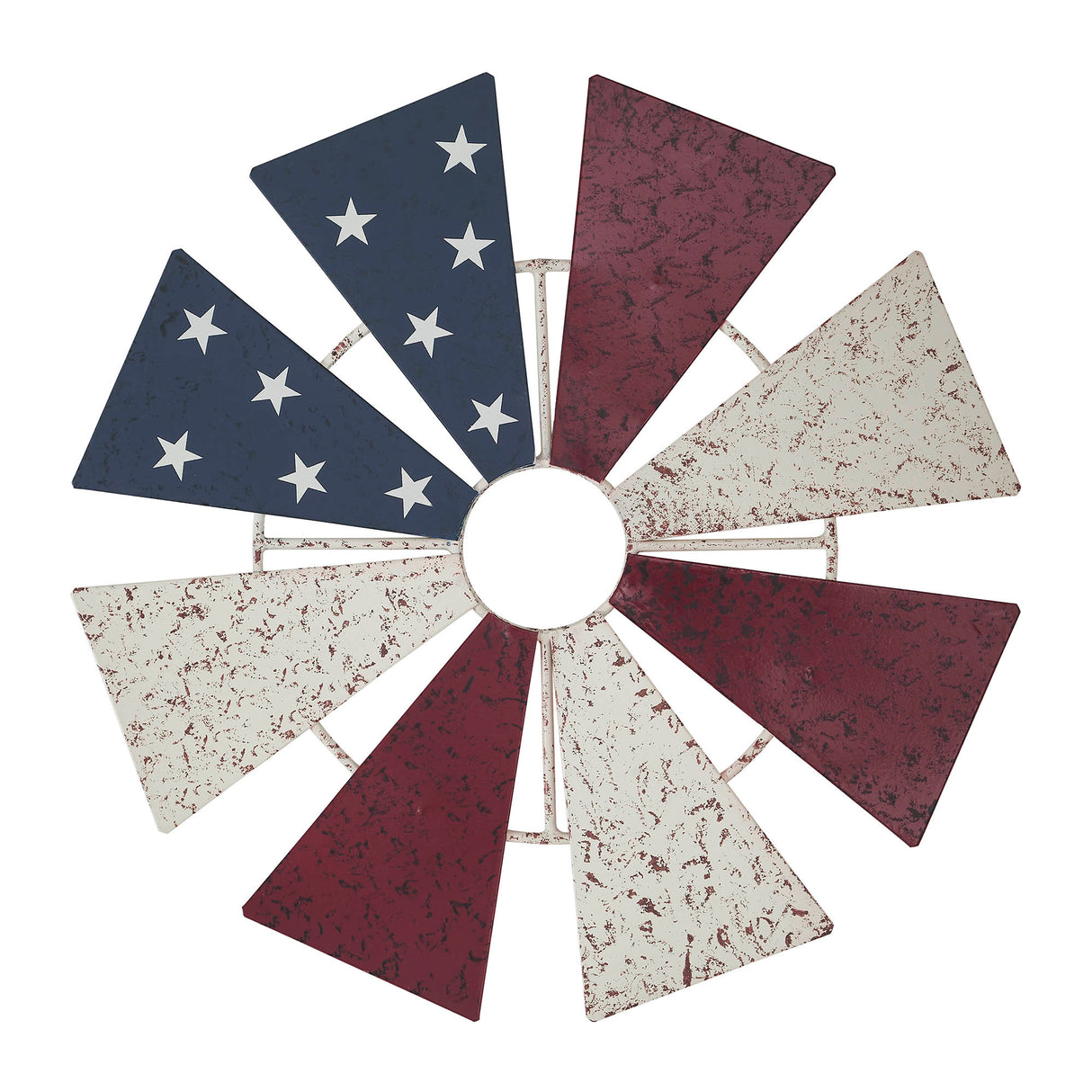 USA Flag Metal Windmill Blades Wall Hanging 12.5x12.5