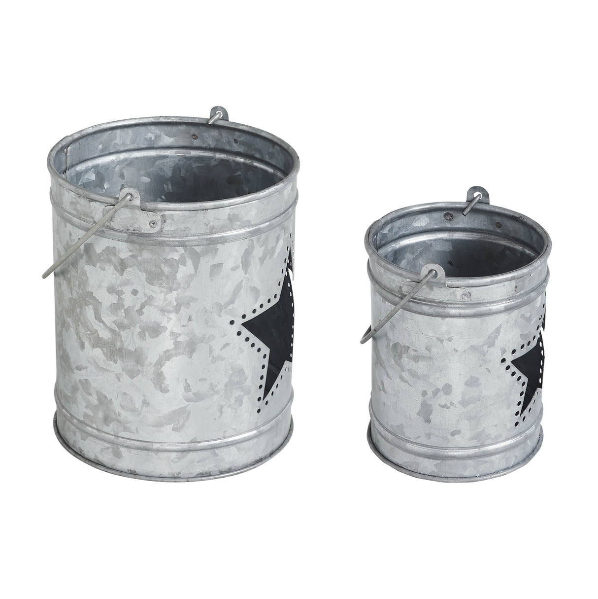 Votive Candle Holder w/ Star Cutout Set of 2 Sizes