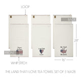 The Land That I Love Tea Towel Set of 3 16x28