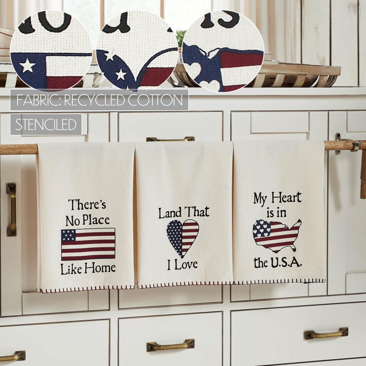 The Land That I Love Tea Towel Set of 3 16x28
