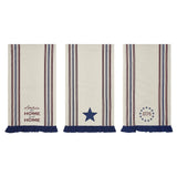 Celebration America My Sweet Home Ruffled Tea Towel Set of 3 16x28