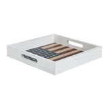 Vintage USA Flag White MDF Decorative Tray 12x12x2
