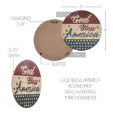 God Bless America Round MDF Wall Hanging 11 Inch Diameter