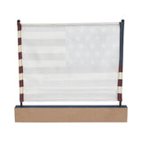 Canvas American Flag on Blue GBA MDF Base Decor 12x14x1