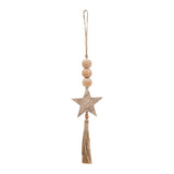 Natural Beads Star & Tassel Ornament 10x3