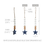 Star Ornament with Beads 6x2