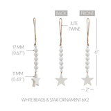 Star Ornament with Beads 6x2