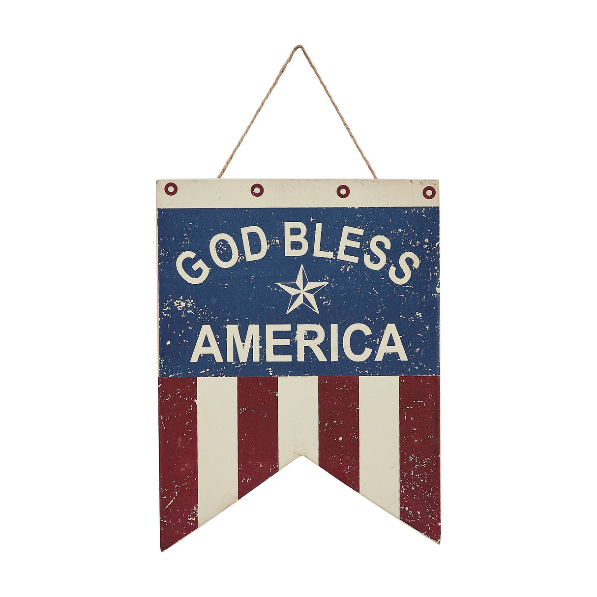God Bless America Dovetail Flag MDF Wall Hanging 8x6