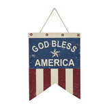God Bless America Dovetail Flag MDF Wall Hanging 8x6
