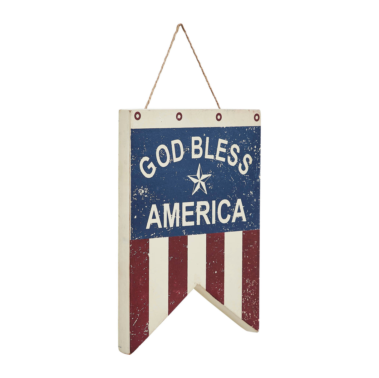 God Bless America Dovetail Flag MDF Wall Hanging 8x6