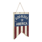 God Bless America Dovetail Flag MDF Wall Hanging 8x6