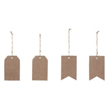 My Country USA RWB MDF Ornament w/ Twine Set of 4 4x2.5x0.25