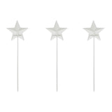 Painted Metal American Flag Theme Star on Pick Set of 3 12x3.5