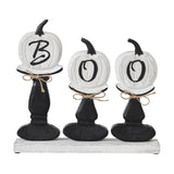 BOO Pumpkins Wooden Table Sign 12.5x13.5x2