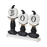 BOO Pumpkins Wooden Table Sign 12.5x13.5x2