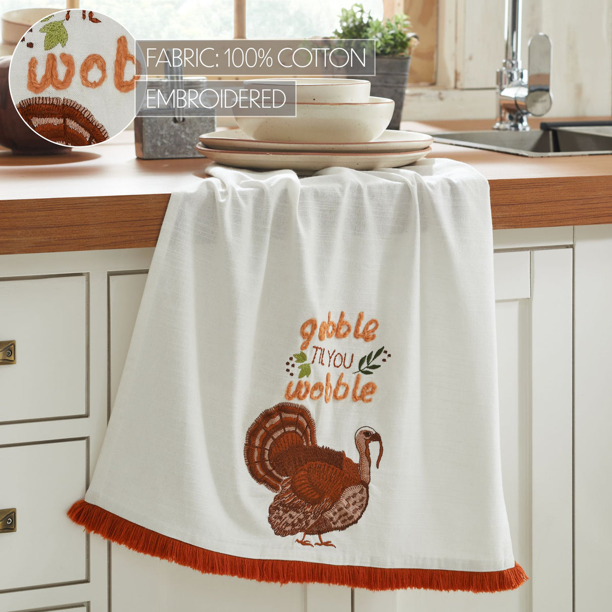 Gobble Til You Wobble Tea Towel 19x28
