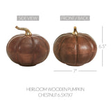 Heirloom Wooden Pumpkin Chestnut 6.5x7x7