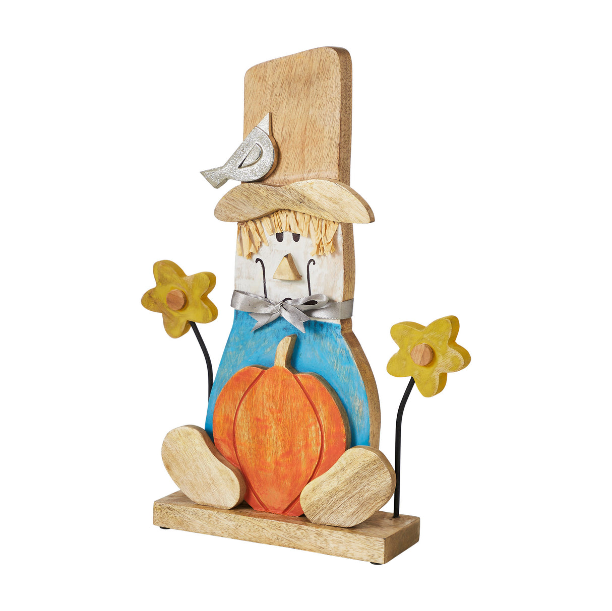 Whimsical Wooden Scarecrow 16.5x12.75x3