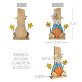 Whimsical Wooden Scarecrow 16.5x12.75x3