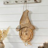 Natural Wooden Scarecrow Wall Hanging 18.25x12x2
