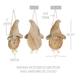 Natural Wooden Scarecrow Wall Hanging 18.25x12x2