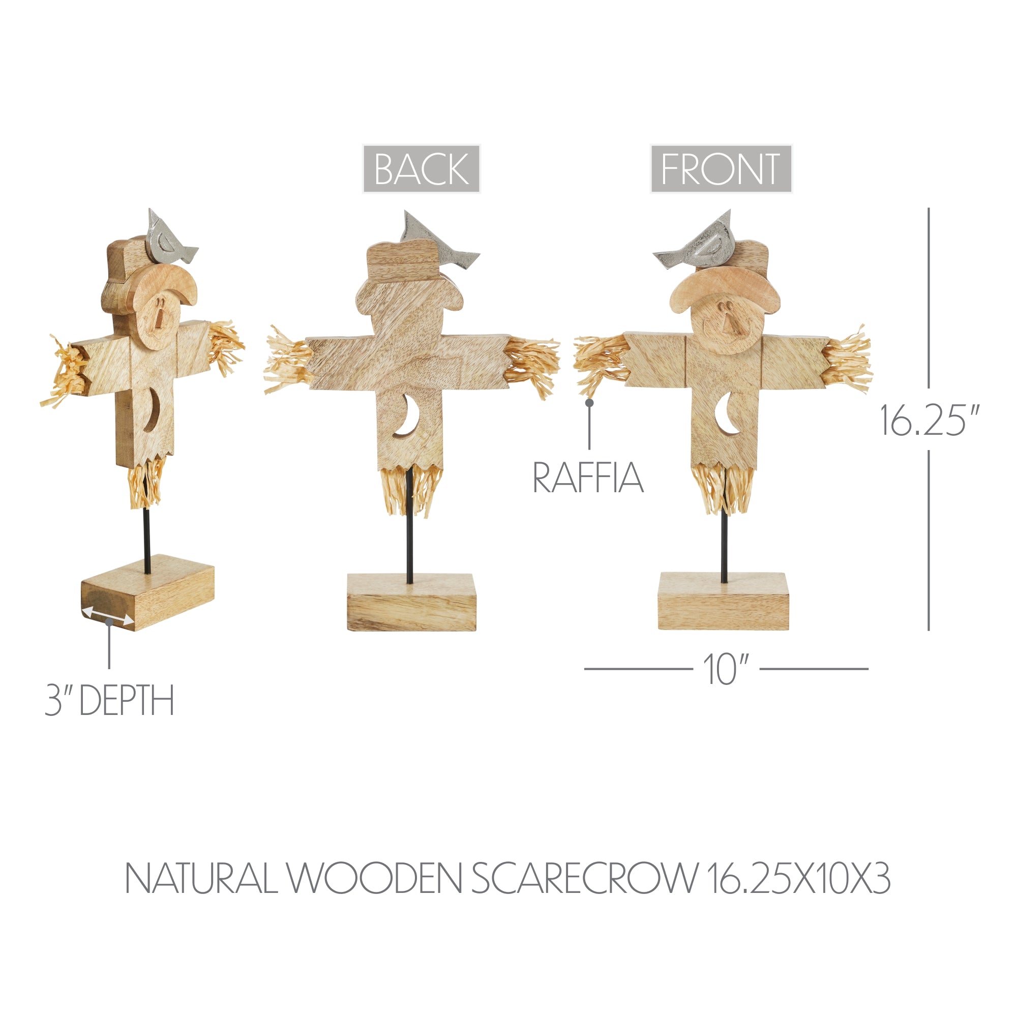 Natural Wooden Scarecrow 16.25x10x3 – VHC Brands Home Decor