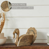 Wooden Turkey w/ Burnished Metal 6x8.5x6.5