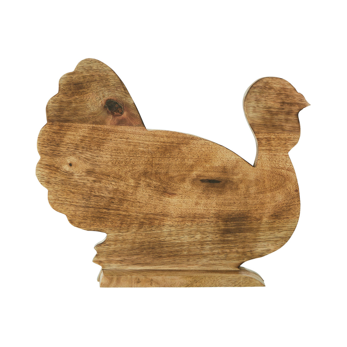 Dark Wooden Harvest Leaf Carved Turkey 11.5x13.5x2.5